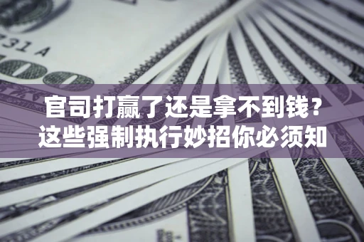武汉官司打赢了还是拿不到钱？这些强制执行妙招你必须知道