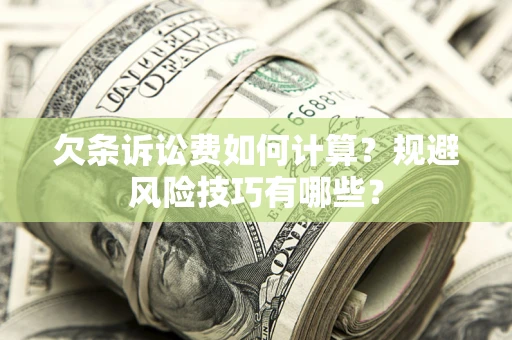 武汉欠条诉讼费如何计算？规避风险技巧有哪些？