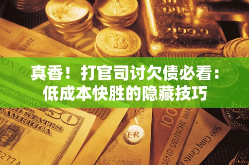 武汉真香！打官司讨欠债必看：低成本快胜的隐藏技巧